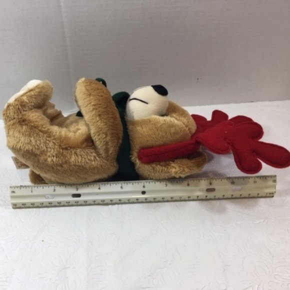 DAN DEE Christmas Teddy Bear Plush Stuffed Toy Green Scarf Magnetic Paws 12" - Picture 5 of 7